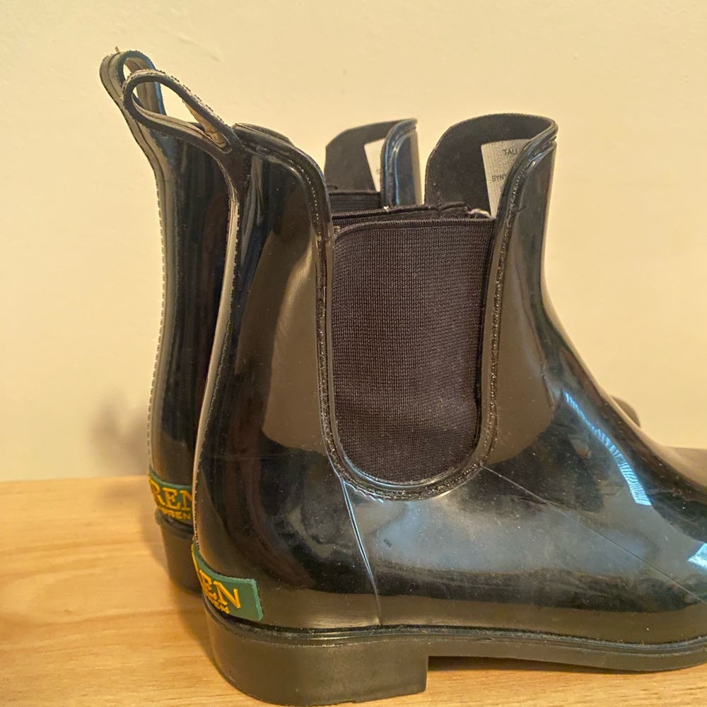 Lauren Ralph Lauren Women’s Black Rubber Rain Boots Women 6 - Picture 6 of 9